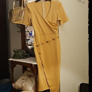 Gold V Stretch Sheath dress